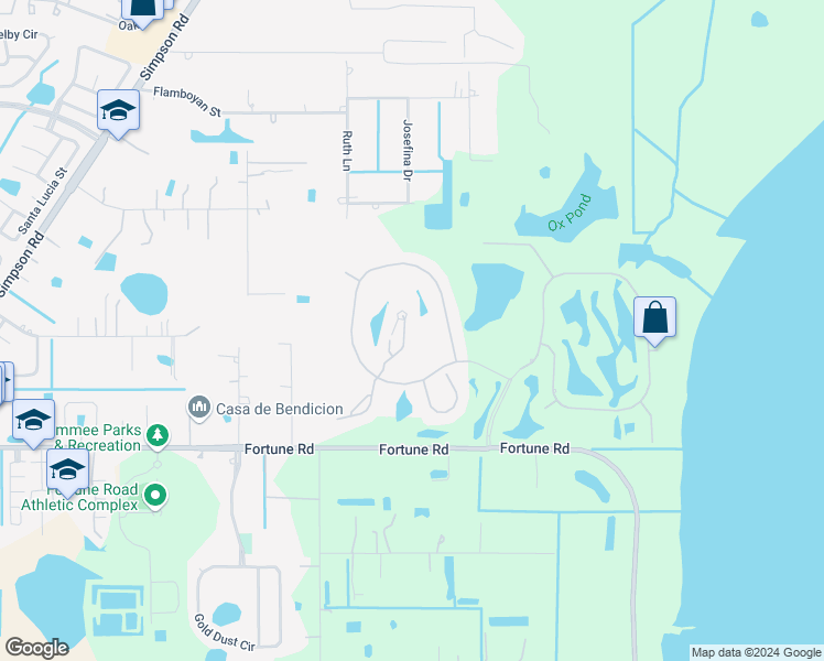map of restaurants, bars, coffee shops, grocery stores, and more near 1737 Saint Tropez Court in Kissimmee