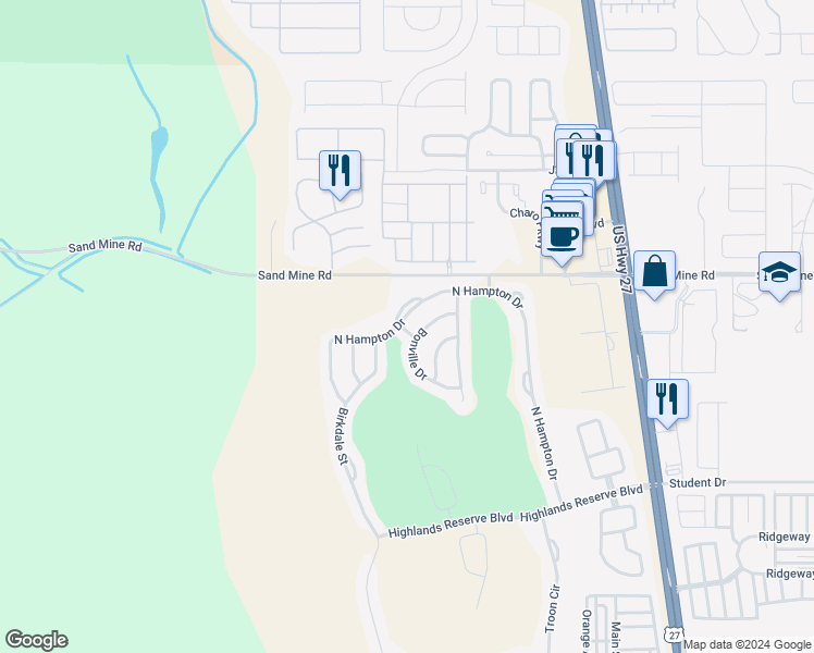 map of restaurants, bars, coffee shops, grocery stores, and more near 1293 North Hampton Drive in Davenport
