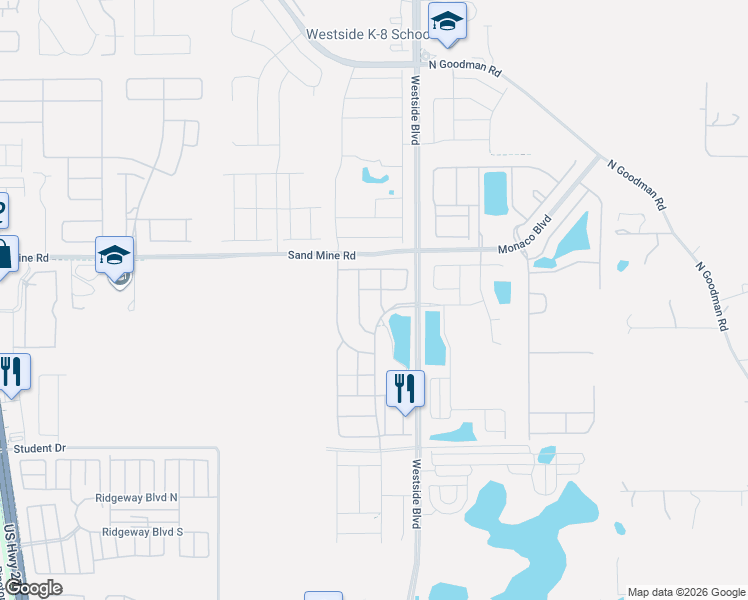 map of restaurants, bars, coffee shops, grocery stores, and more near 1761 Sawyer Palm Place in Kissimmee