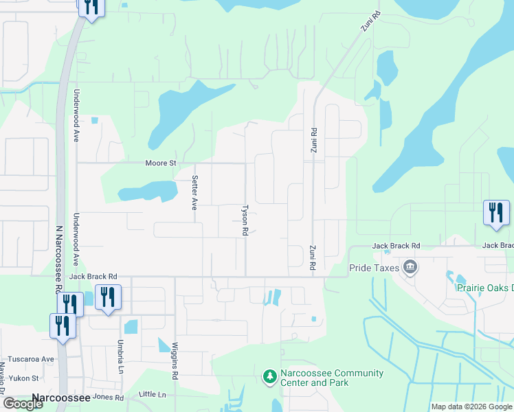 map of restaurants, bars, coffee shops, grocery stores, and more near 1705 Tyson Road in St. Cloud