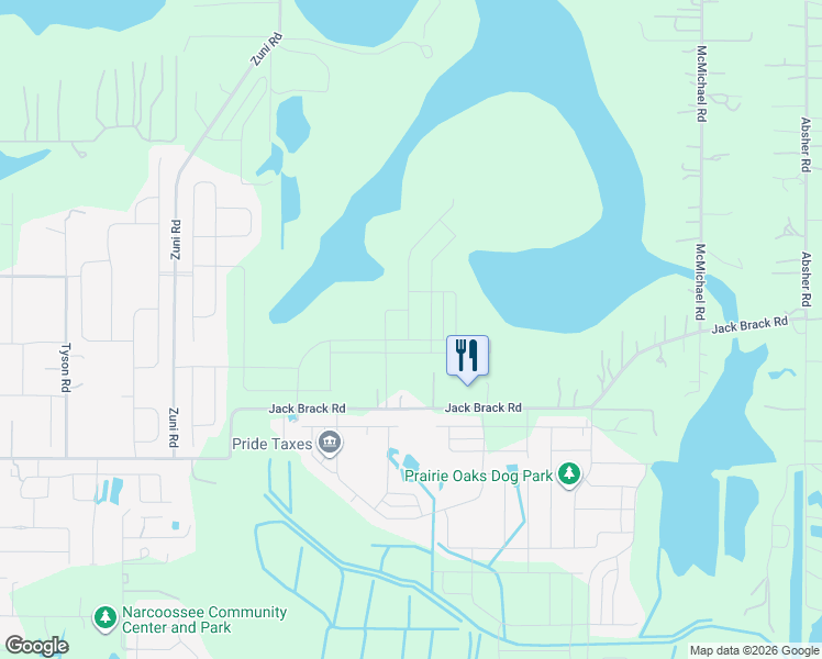 map of restaurants, bars, coffee shops, grocery stores, and more near 5601 Jack Brack Road in Saint Cloud