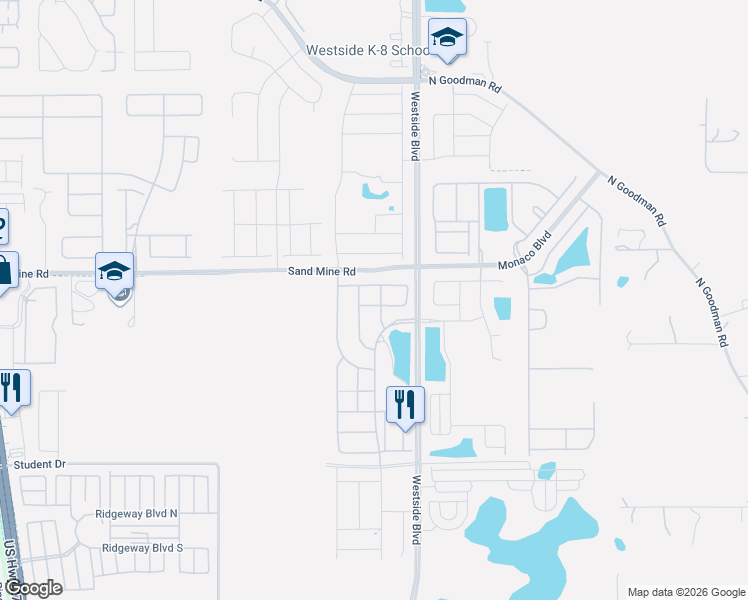 map of restaurants, bars, coffee shops, grocery stores, and more near 1861 Sawyer Palm Place in Kissimmee