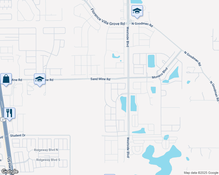 map of restaurants, bars, coffee shops, grocery stores, and more near 1861 Sawyer Palm Place in Kissimmee