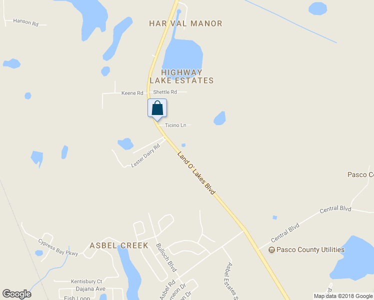 map of restaurants, bars, coffee shops, grocery stores, and more near 10420 Land O' Lakes Boulevard in Land O' Lakes