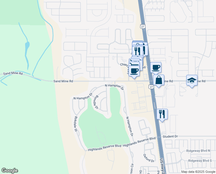 map of restaurants, bars, coffee shops, grocery stores, and more near 108 Higher Combe Drive in Davenport