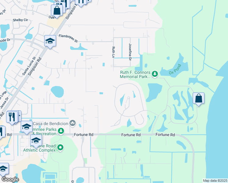map of restaurants, bars, coffee shops, grocery stores, and more near 2747 Kissimmee Bay Circle in Kissimmee