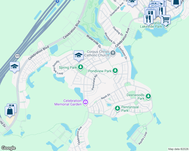 map of restaurants, bars, coffee shops, grocery stores, and more near 910 Pawstand Road in Kissimmee