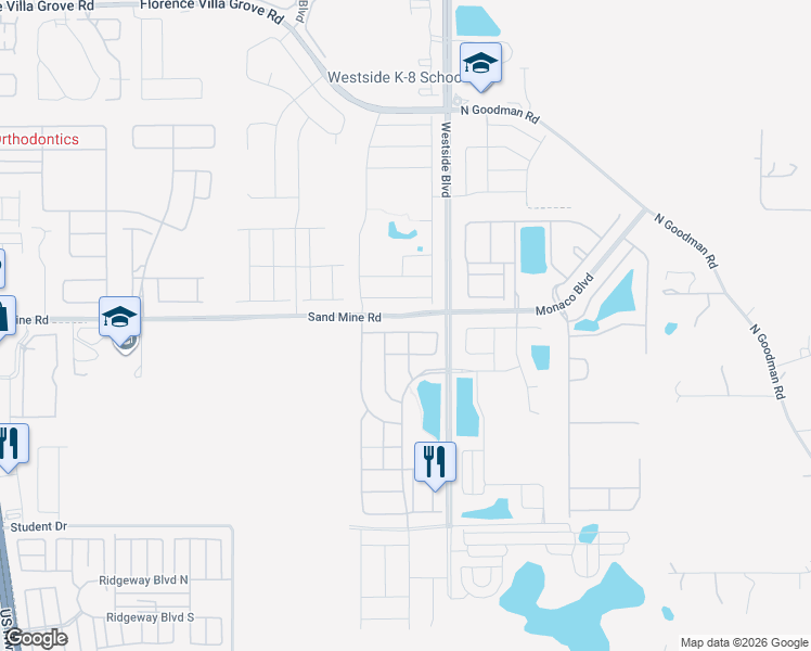 map of restaurants, bars, coffee shops, grocery stores, and more near 9034 Sunshine Ridge Loop in Kissimmee