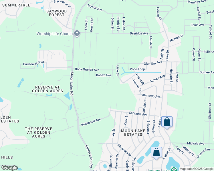 map of restaurants, bars, coffee shops, grocery stores, and more near 12124 Bohaz Avenue in New Port Richey