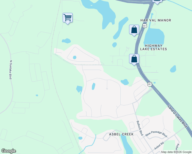 map of restaurants, bars, coffee shops, grocery stores, and more near 10631 Hawks Landing Drive in Land O' Lakes