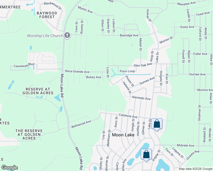map of restaurants, bars, coffee shops, grocery stores, and more near 10539 Bessemer Street in New Port Richey