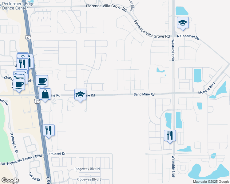 map of restaurants, bars, coffee shops, grocery stores, and more near Unnamed Road in Davenport