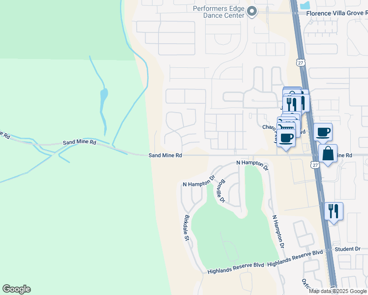 map of restaurants, bars, coffee shops, grocery stores, and more near 121 Caribbean Drive in Davenport
