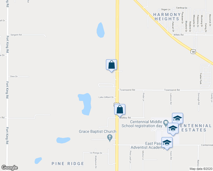 map of restaurants, bars, coffee shops, grocery stores, and more near 37934 Lake Gilbert Circle in Dade City