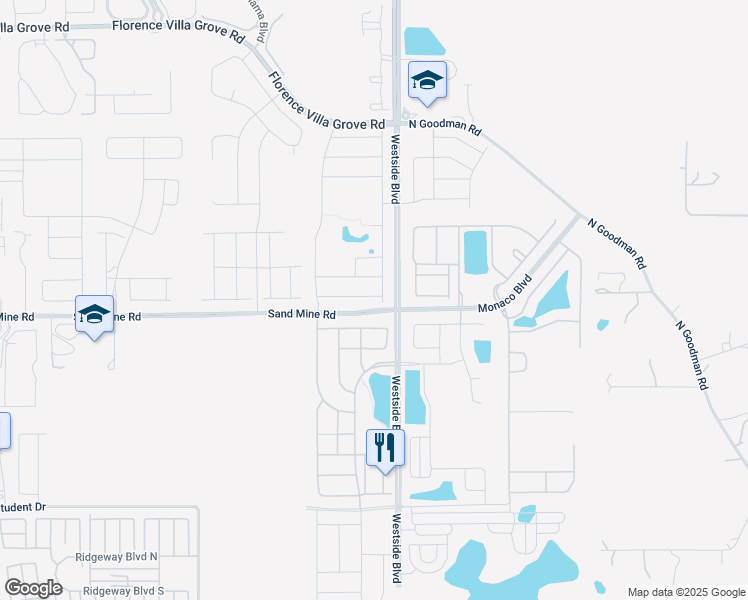 map of restaurants, bars, coffee shops, grocery stores, and more near 9002 Wildflower Lane in Kissimmee
