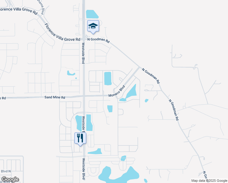 map of restaurants, bars, coffee shops, grocery stores, and more near 2101 Monaco Boulevard in Kissimmee