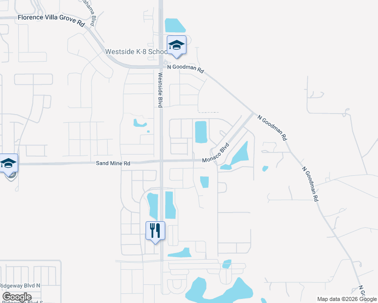 map of restaurants, bars, coffee shops, grocery stores, and more near 2030 Majorca Drive in Kissimmee