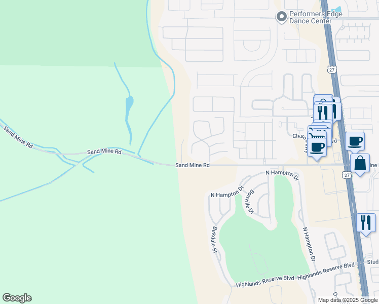 map of restaurants, bars, coffee shops, grocery stores, and more near 104 Orchid Drive in Davenport
