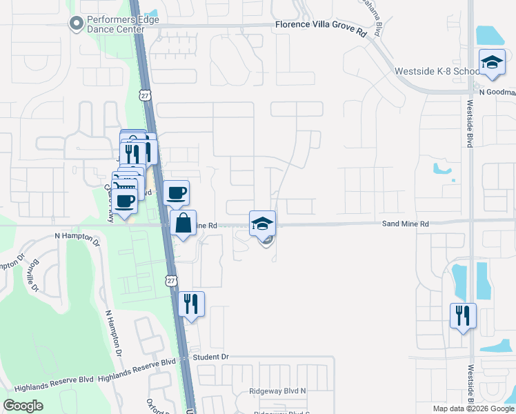 map of restaurants, bars, coffee shops, grocery stores, and more near Paradise Lane in Davenport