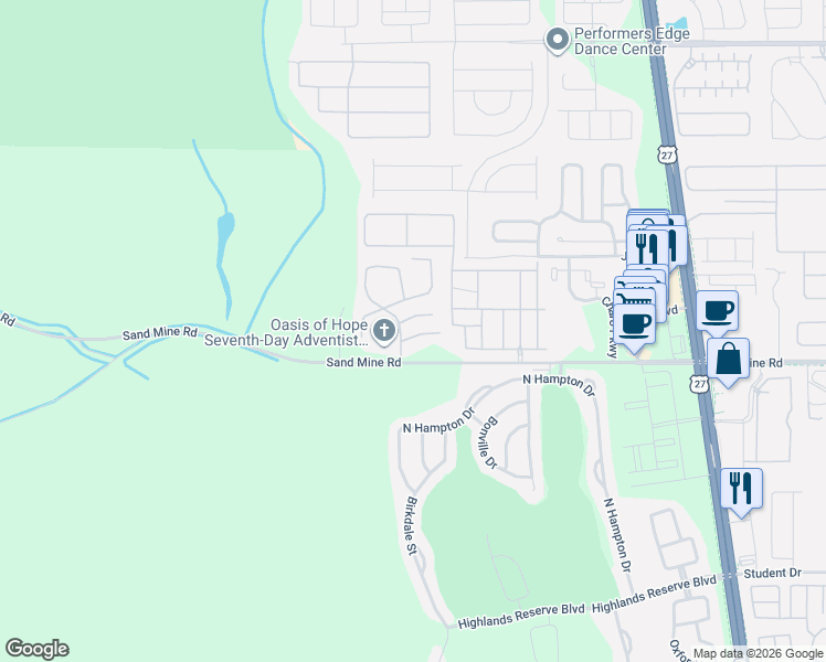 map of restaurants, bars, coffee shops, grocery stores, and more near 243 Coco Plum Drive in Davenport