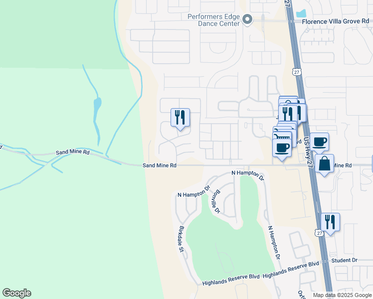 map of restaurants, bars, coffee shops, grocery stores, and more near 212 Coco Plum Drive in Davenport