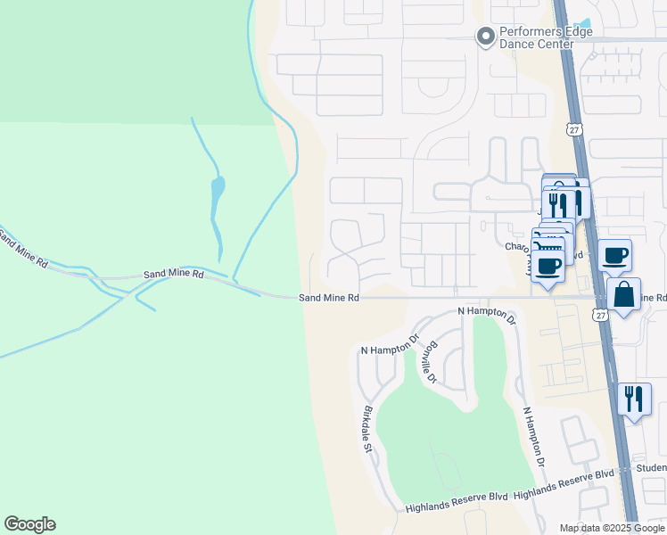 map of restaurants, bars, coffee shops, grocery stores, and more near 104 Orchid Drive in Davenport