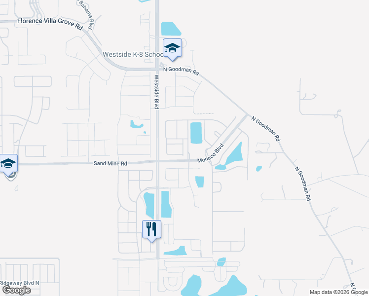 map of restaurants, bars, coffee shops, grocery stores, and more near 2030 Majorca Drive in Kissimmee