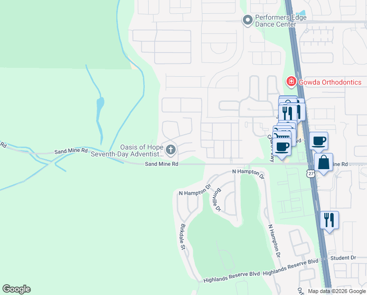 map of restaurants, bars, coffee shops, grocery stores, and more near 243 Coco Plum Drive in Davenport