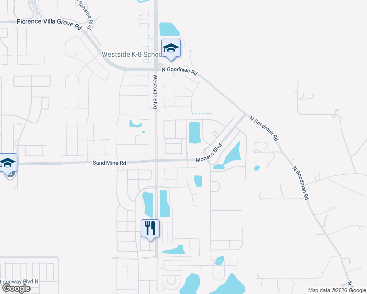 map of restaurants, bars, coffee shops, grocery stores, and more near 2030 Majorca Drive in Kissimmee