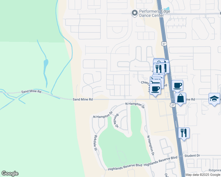 map of restaurants, bars, coffee shops, grocery stores, and more near 632 La Mirage Street in Davenport