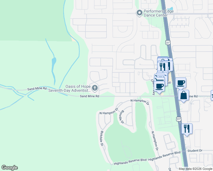 map of restaurants, bars, coffee shops, grocery stores, and more near 243 Coco Plum Drive in Davenport