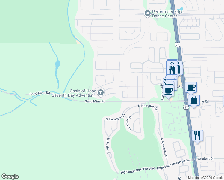 map of restaurants, bars, coffee shops, grocery stores, and more near 243 Coco Plum Drive in Davenport