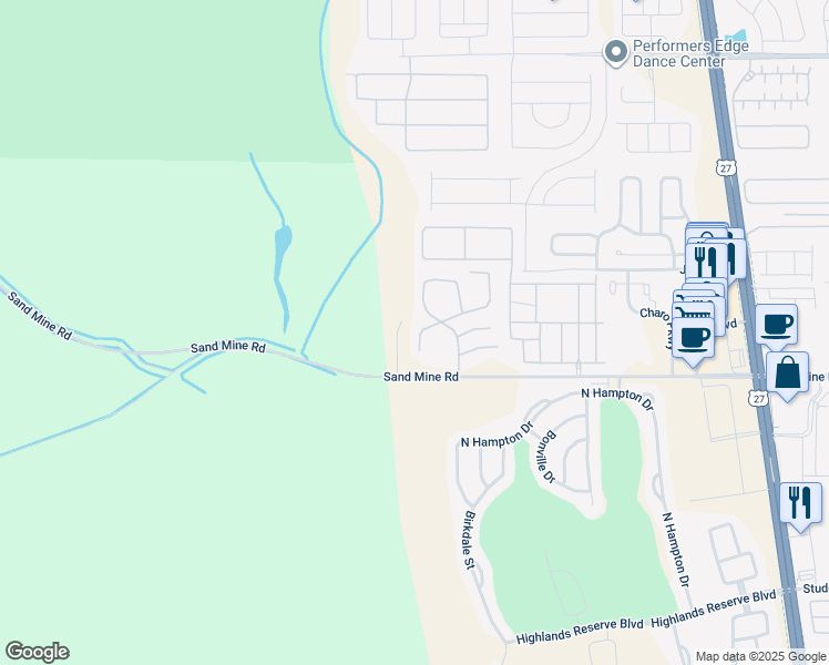 map of restaurants, bars, coffee shops, grocery stores, and more near 104 Orchid Drive in Davenport