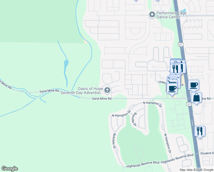map of restaurants, bars, coffee shops, grocery stores, and more near 432 Orchid Drive in Davenport