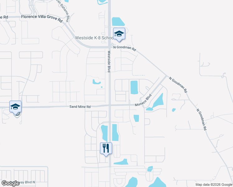 map of restaurants, bars, coffee shops, grocery stores, and more near 9022 Rhodes Street in Kissimmee