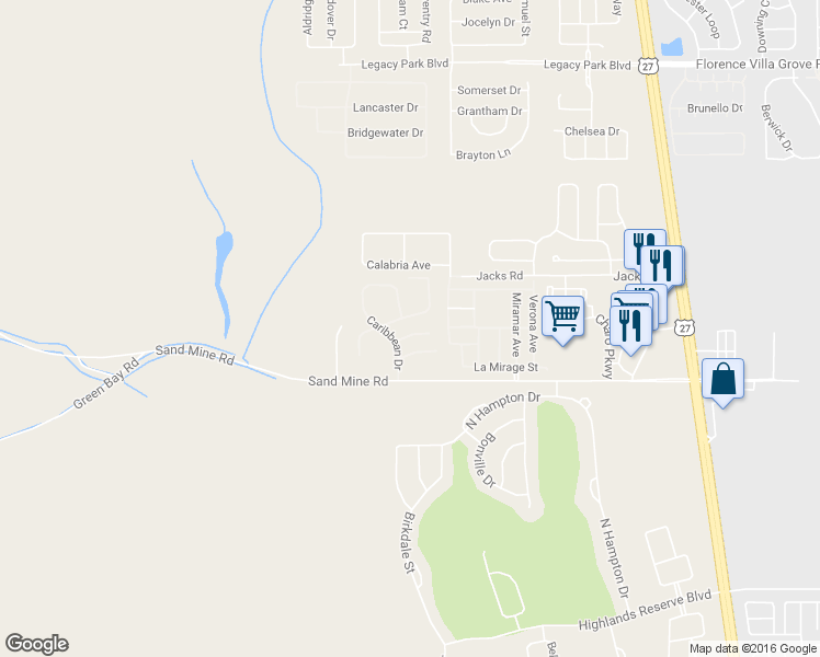 map of restaurants, bars, coffee shops, grocery stores, and more near 647 Orchid Drive in Davenport