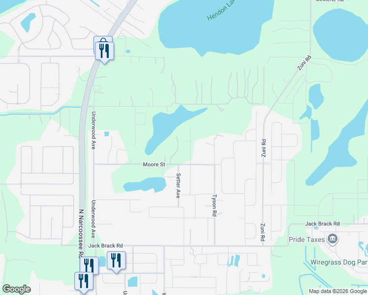 map of restaurants, bars, coffee shops, grocery stores, and more near 5201 Moore Street in St. Cloud