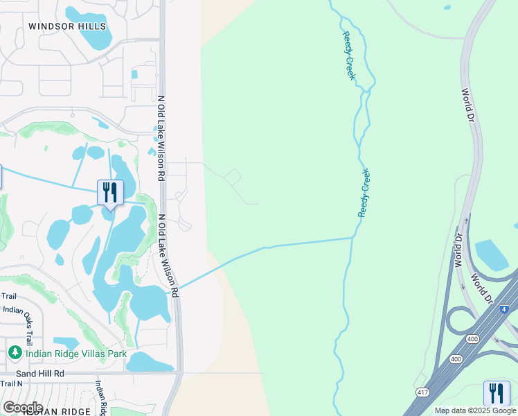 map of restaurants, bars, coffee shops, grocery stores, and more near 7504 Atlantis Way in Kissimmee