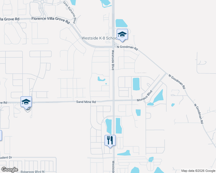 map of restaurants, bars, coffee shops, grocery stores, and more near 9013 Pinales Way in Kissimmee