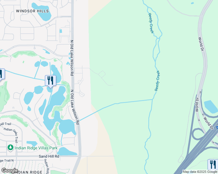 map of restaurants, bars, coffee shops, grocery stores, and more near 7504 Atlantis Way in Kissimmee