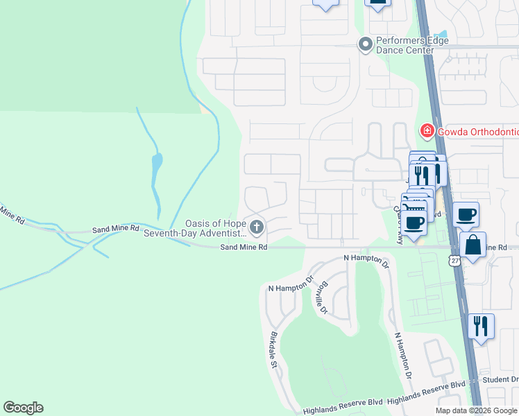 map of restaurants, bars, coffee shops, grocery stores, and more near 432 Orchid Drive in Davenport