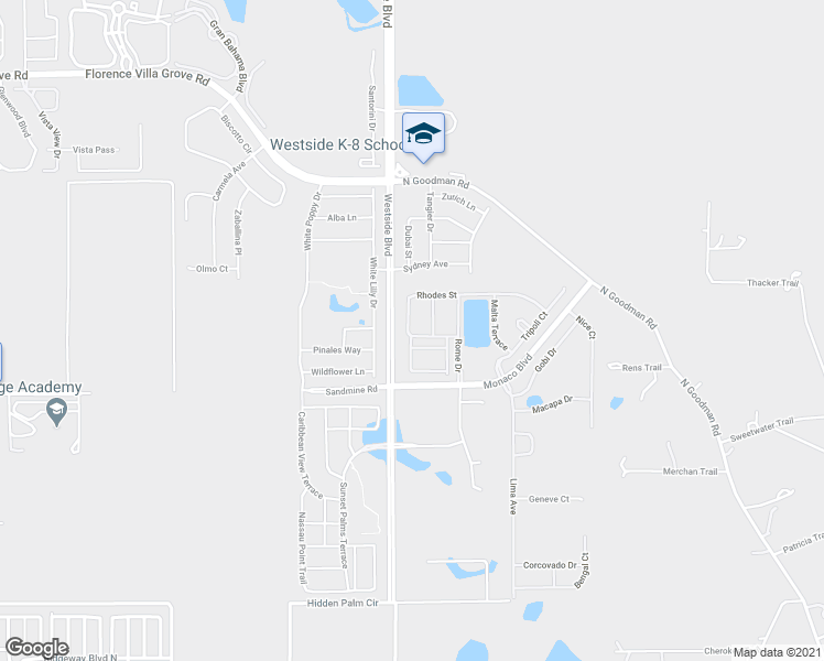 map of restaurants, bars, coffee shops, grocery stores, and more near 9022 Rhodes Street in Kissimmee