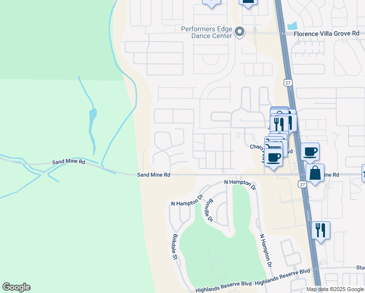 map of restaurants, bars, coffee shops, grocery stores, and more near 647 Orchid Drive in Davenport