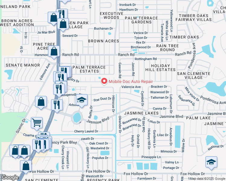 map of restaurants, bars, coffee shops, grocery stores, and more near 7418 Sea Grape Avenue in Port Richey