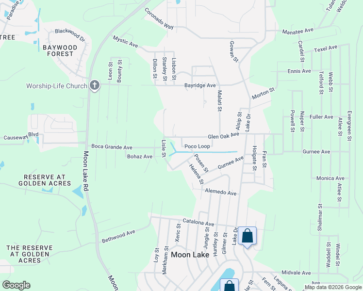 map of restaurants, bars, coffee shops, grocery stores, and more near 12338 Glen Oak Avenue in New Port Richey