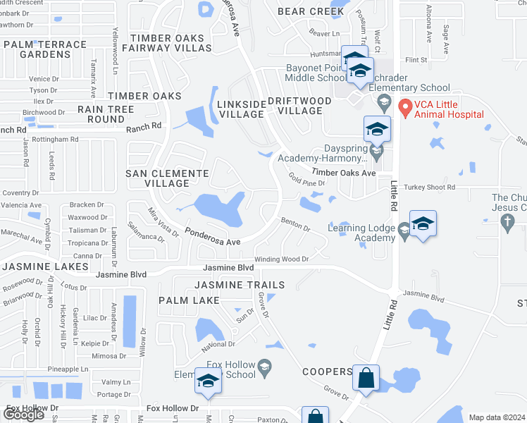 map of restaurants, bars, coffee shops, grocery stores, and more near 10640 Tonapa Loop in Port Richey