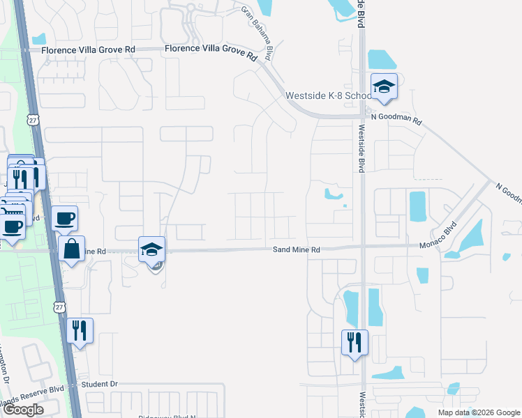 map of restaurants, bars, coffee shops, grocery stores, and more near Unnamed Road in Davenport