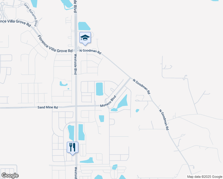 map of restaurants, bars, coffee shops, grocery stores, and more near 1982 Menton Loop in Kissimmee