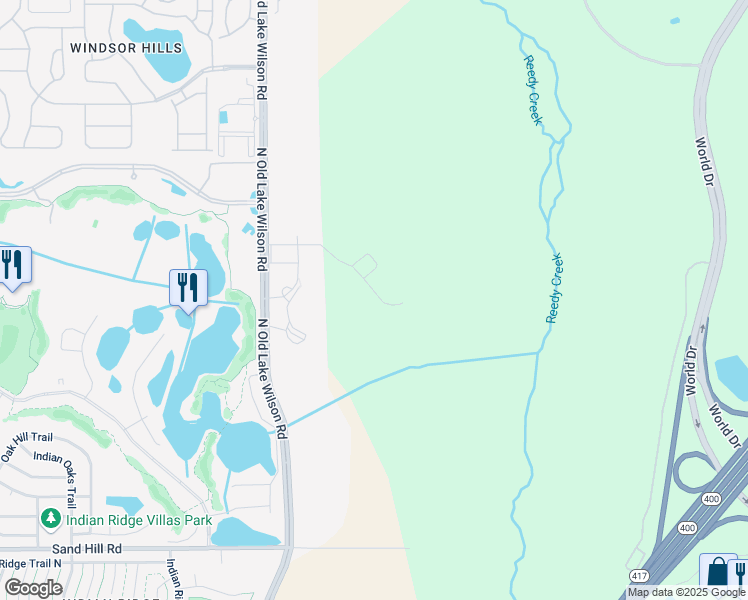 map of restaurants, bars, coffee shops, grocery stores, and more near 7503 Atlantis Way in Kissimmee