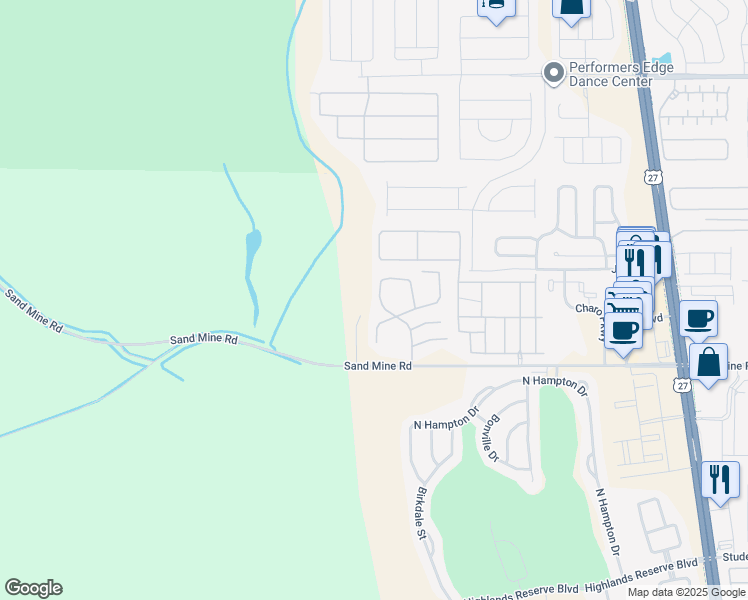 map of restaurants, bars, coffee shops, grocery stores, and more near 405 Caribbean Drive in Davenport